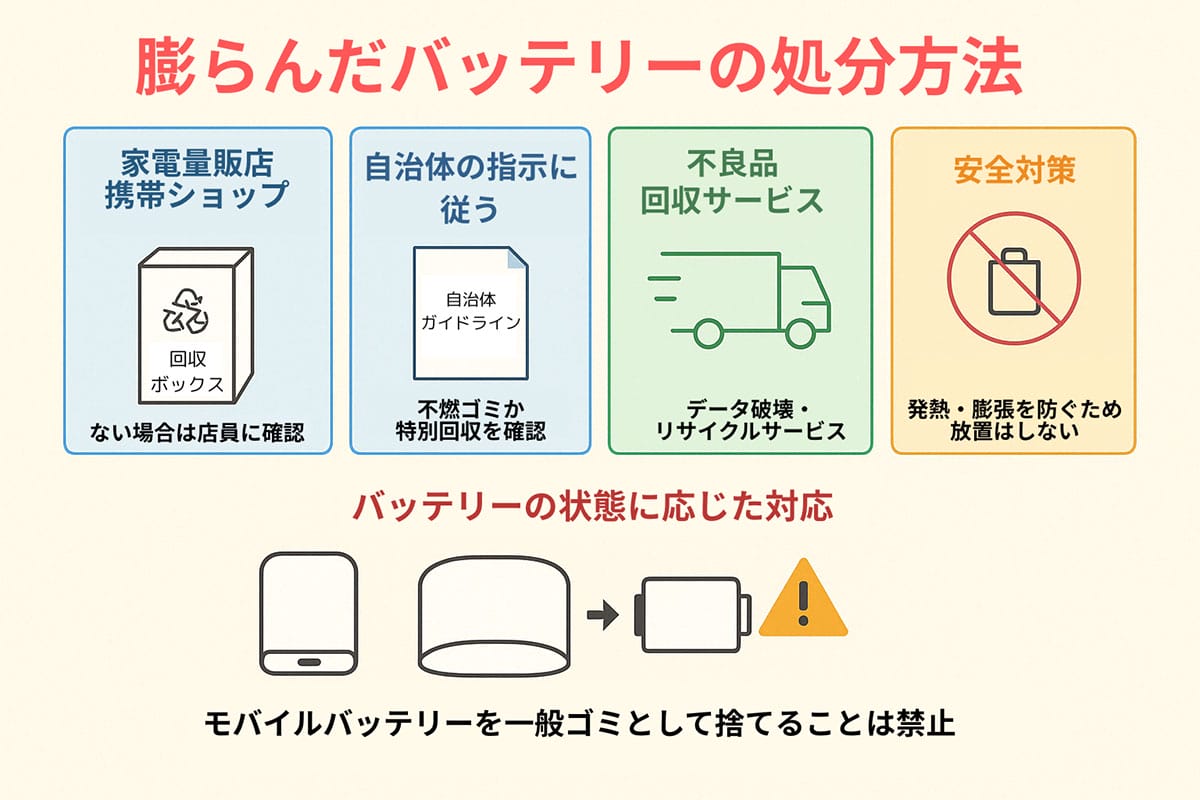 膨らんだモバイルバッテリーの捨て方と2026年最新回収ルート