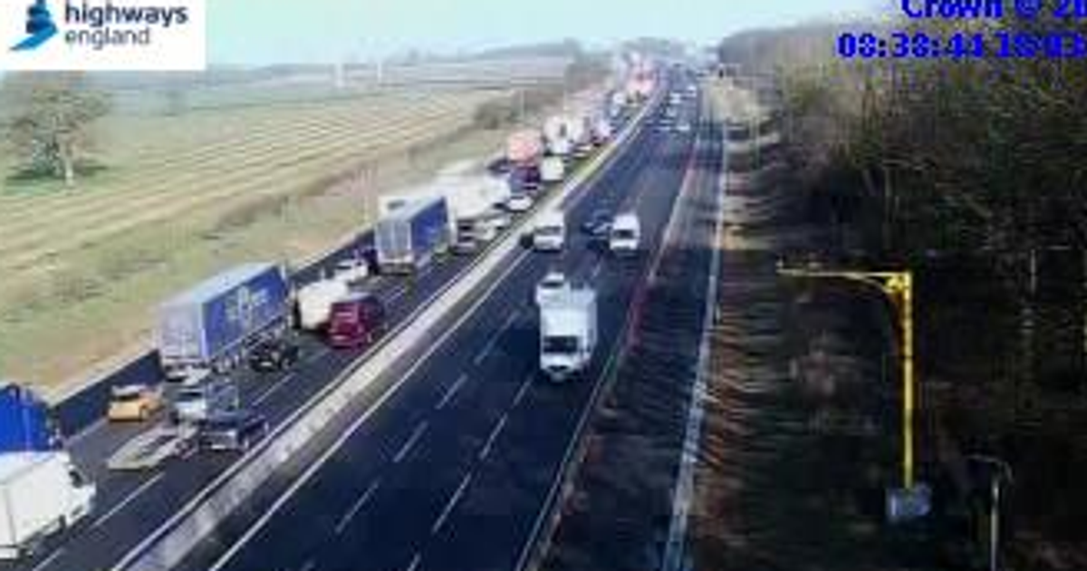 M1 Lanes Between Milton Keynes and Northampton Closed After Crash