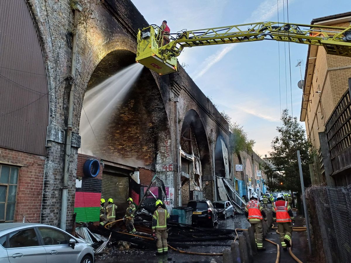Railway Arch Fire in 2019 in Uk