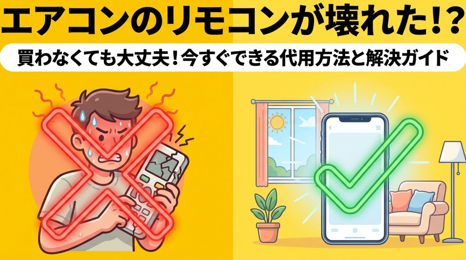 エアコンリモコンが壊れた時の解決策｜応急運転とスマホ代用【2026】