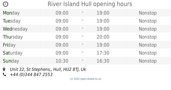 St Stephen's Hull Bank Holiday Opening Times