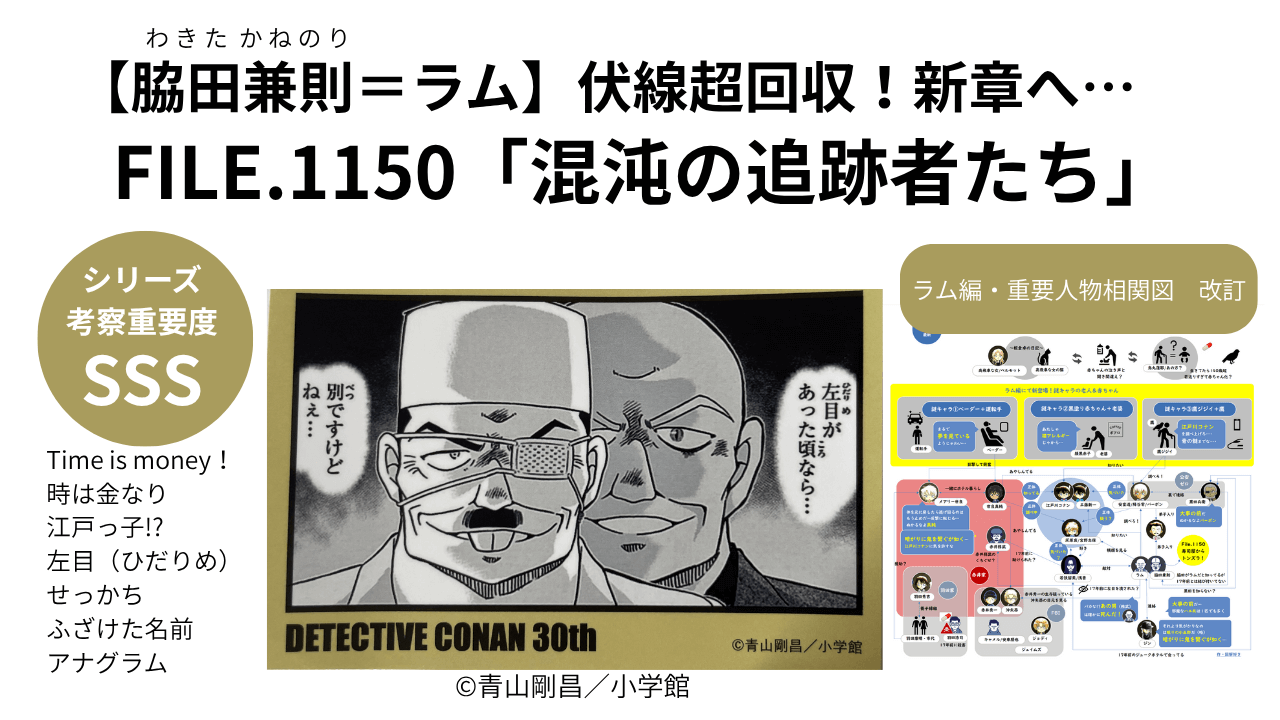 名探偵コナン「ラム」の正体は脇田兼則！伏線回収と17年前の真実