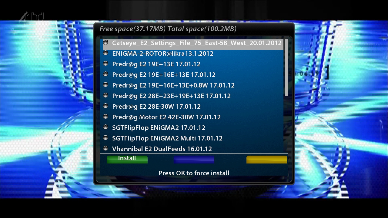 Catseye E2 Settings File All Sats