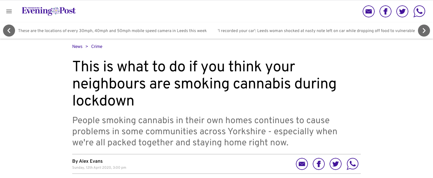 Can I Report My Neighbour for Smoking Weed