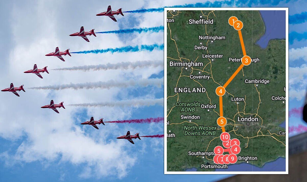 Red Arrows Flight Path Today Live Map
