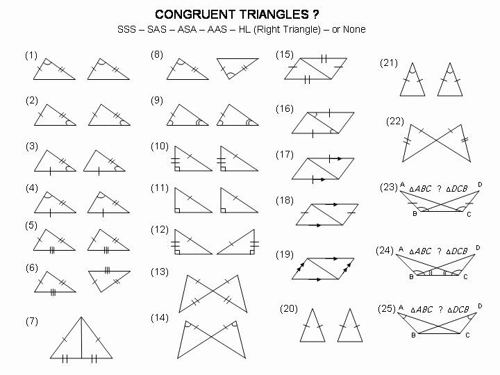 Geometry Triangle Congruence Worksheet Standards 4.0 5.0 Answers