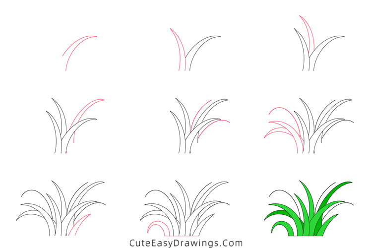 How to Draw Grass Step by Step