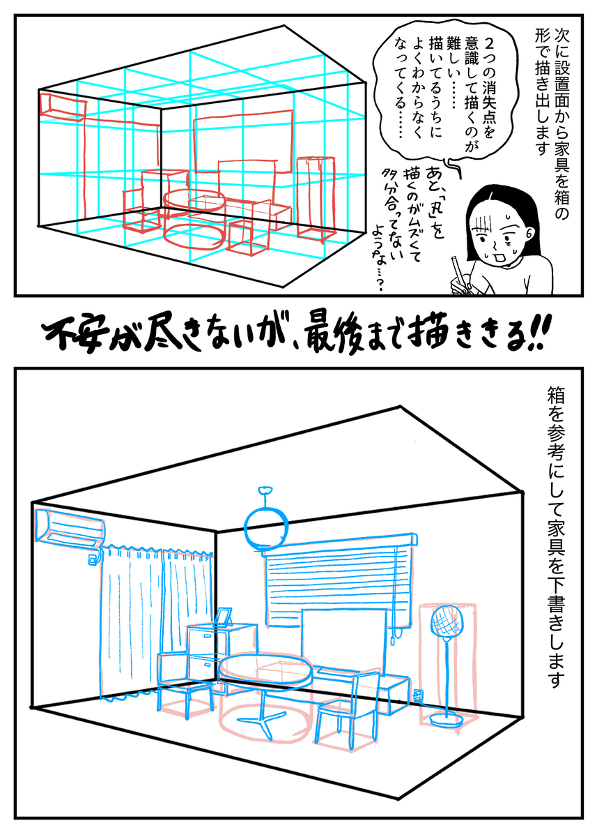 二点透視図法の描き方と絵が歪む決定的な理由｜劇的改善プロの技