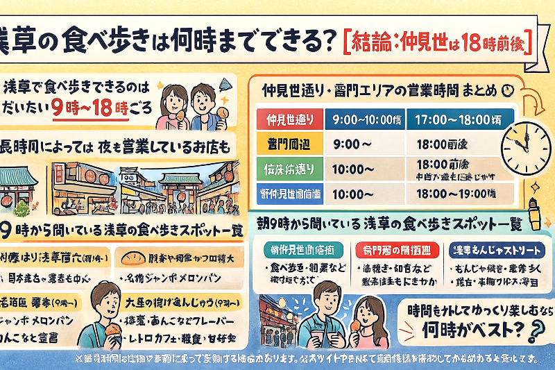 【Wiki風】 浅草 食べ 歩き 何時 まで 最新出演情報まとめ #858