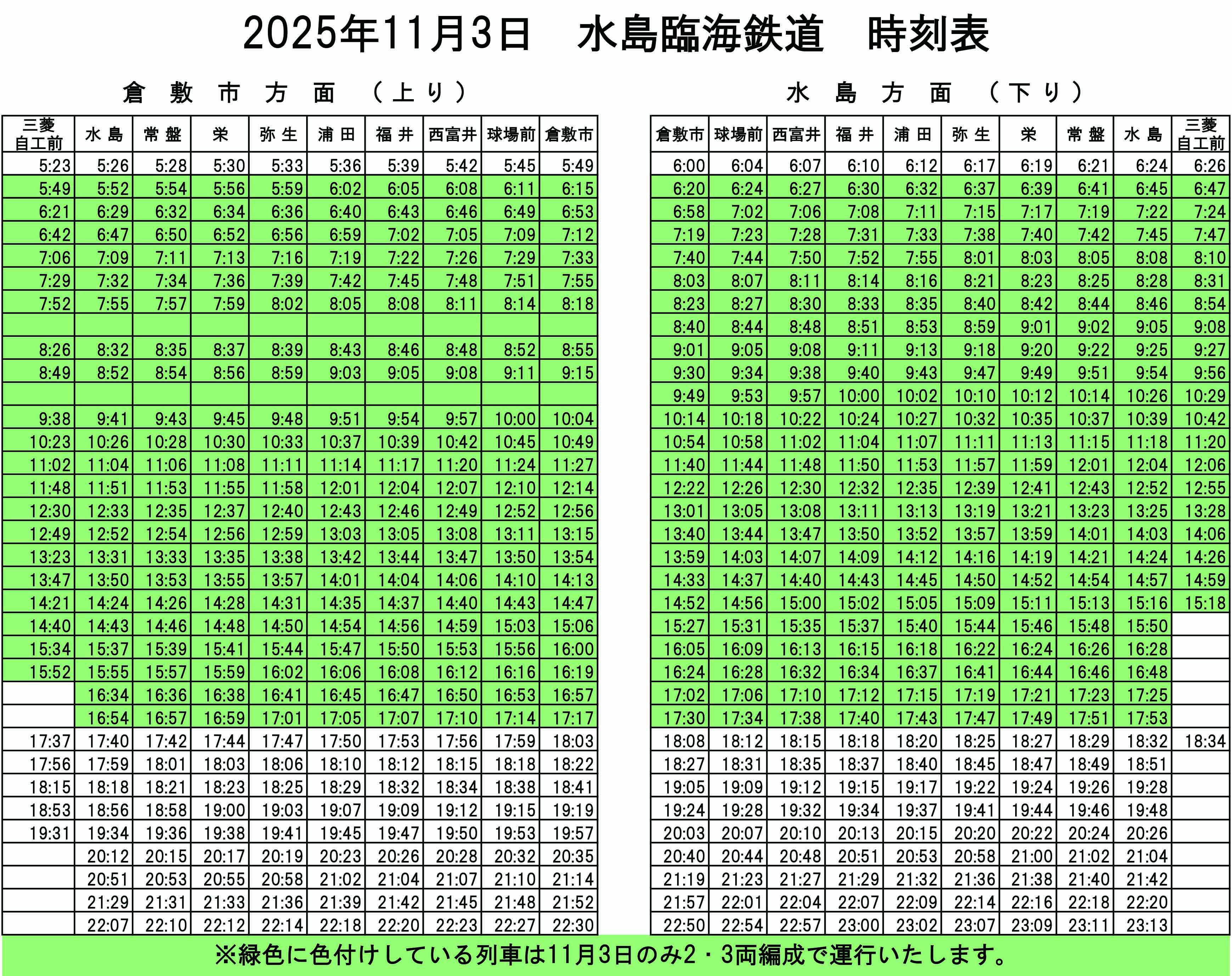 水島臨海鉄道時刻表2026最新！キハ運行ダイヤの真相と乗換注意点