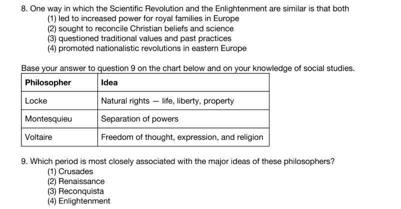 Global History Regents Questions by Topic with Answers Pdf
