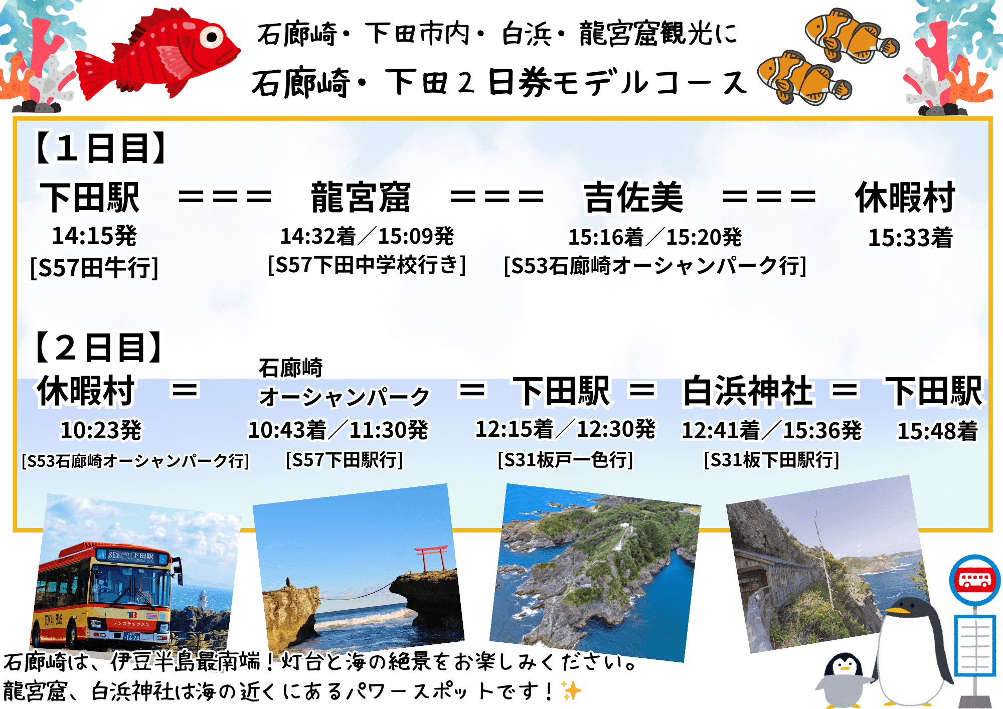 下田観光モデルコース2026決定版！車なし日帰り＆1泊で巡る絶景とグルメ