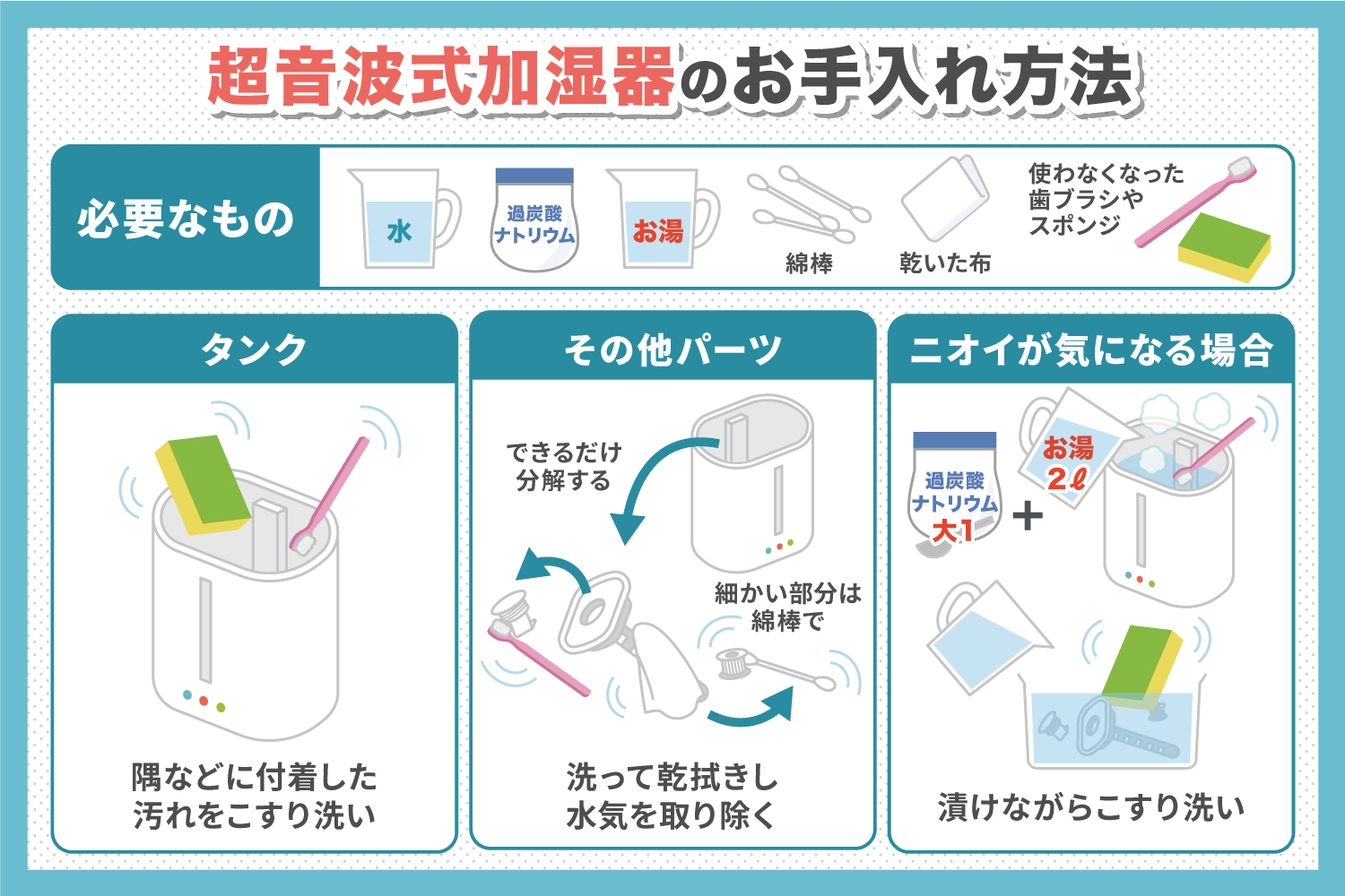 加湿器の正しい洗い方！カルキ・カビを撃退し肺炎を防ぐ手入れ術