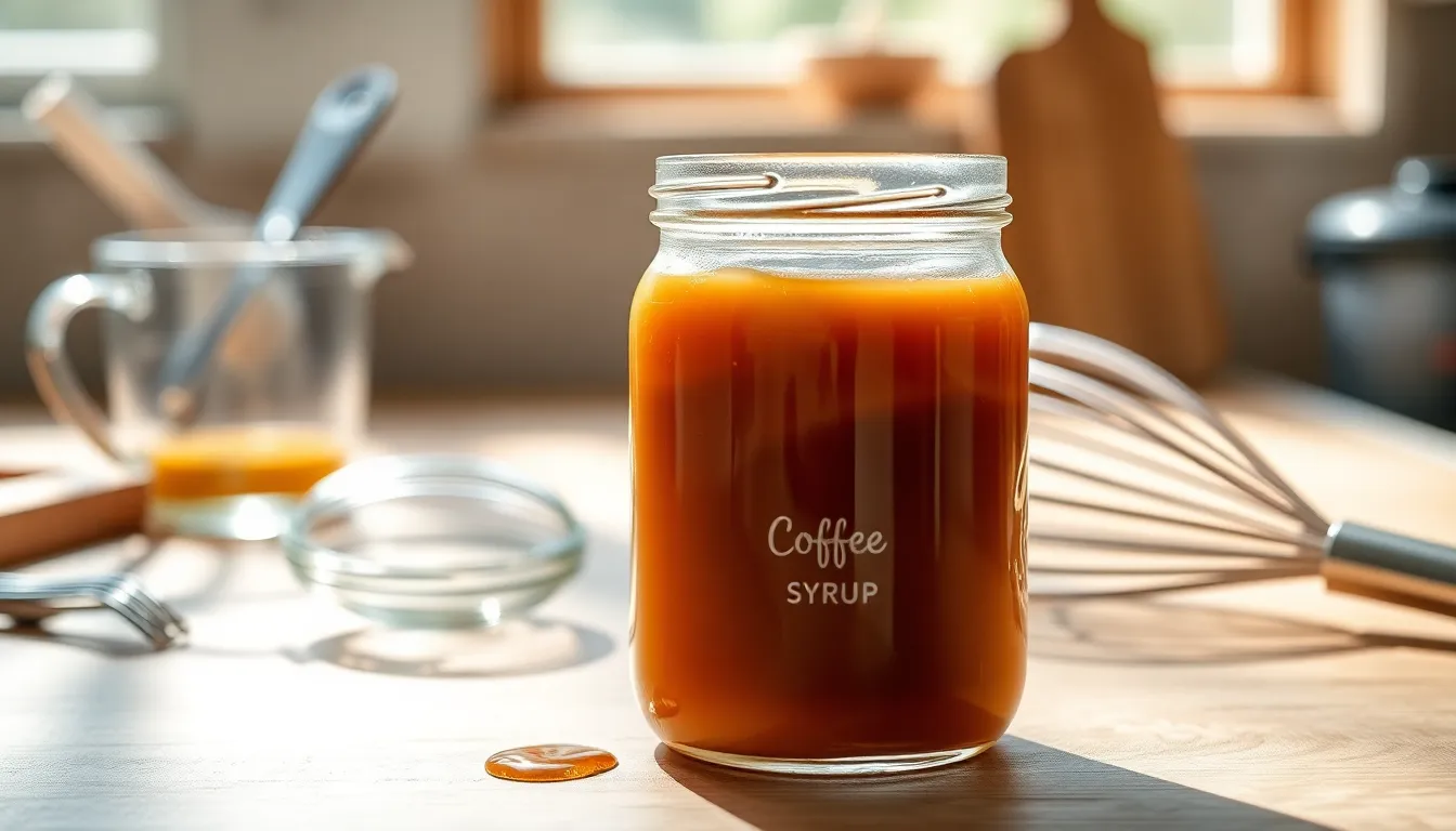 Homemade Caramel Syrup Coffee