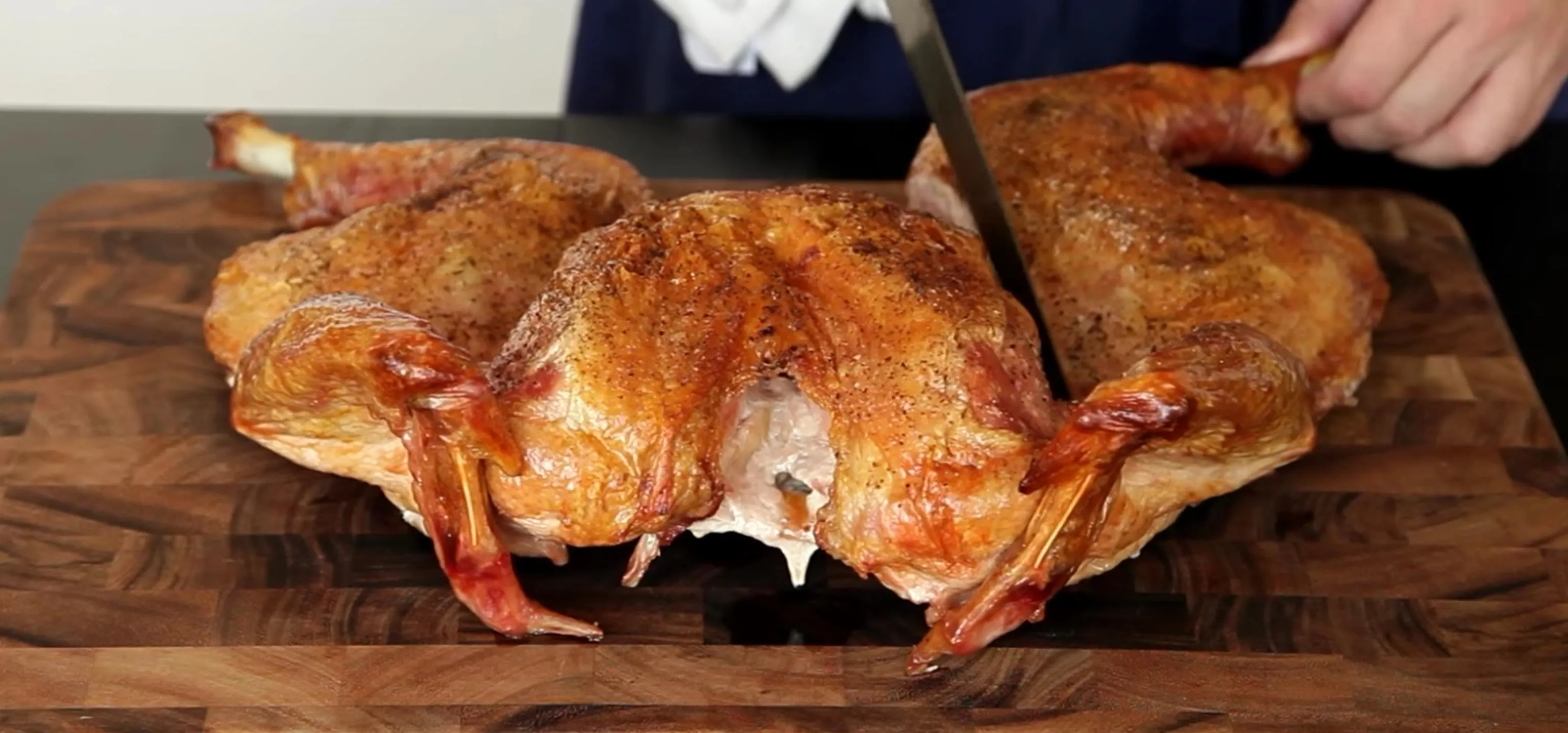 Cutting Turkey in Half