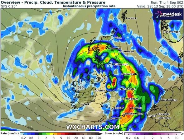 Uk 600 Mile Rainstorm Weather Forecast