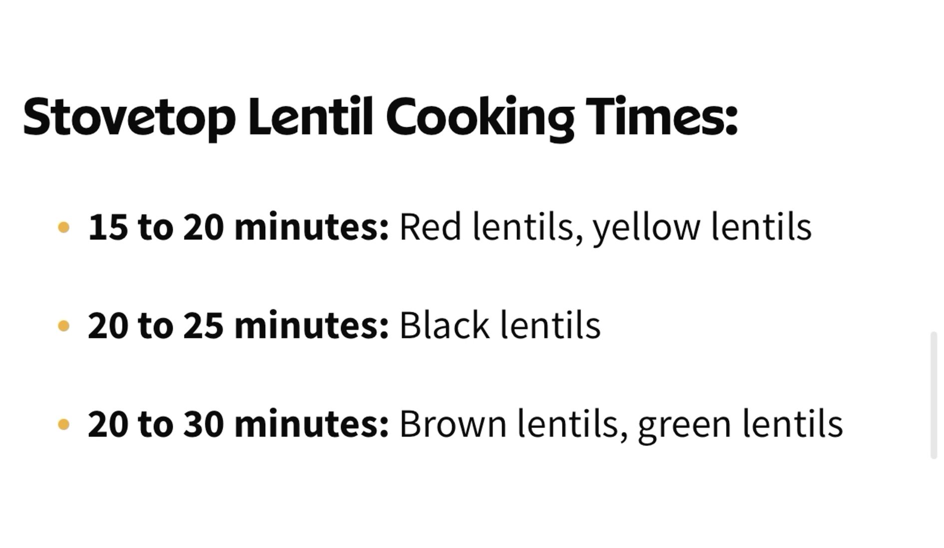 Brown Lentil Cooking Time