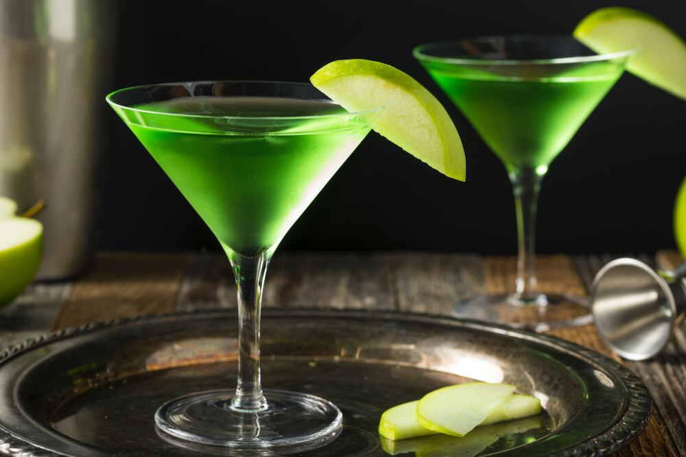 Apple Sour Martini Cocktail
