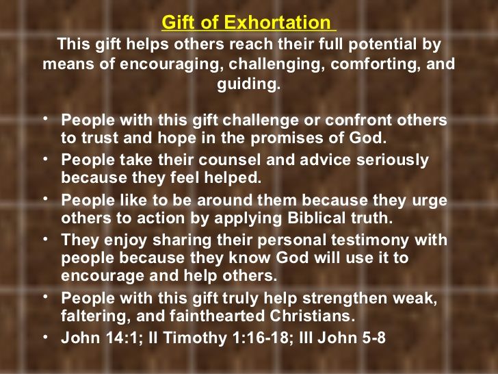 Definition of Exhortation as a Spiritual Gift