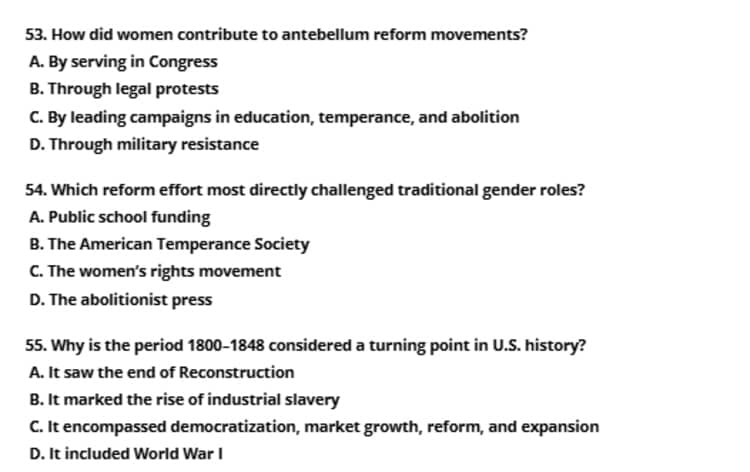 Ap Us History Practice Multiple Choice Questions