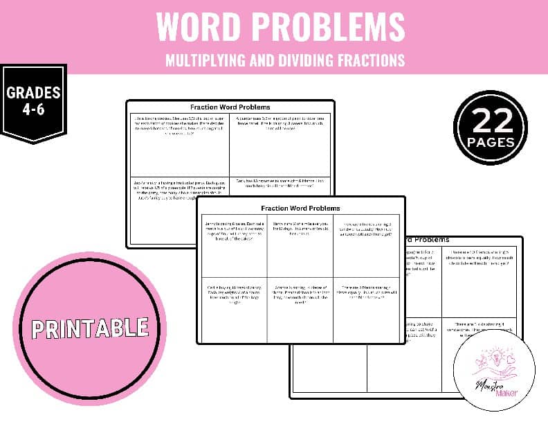 Word Problems Dividing and Multiplying Fractions