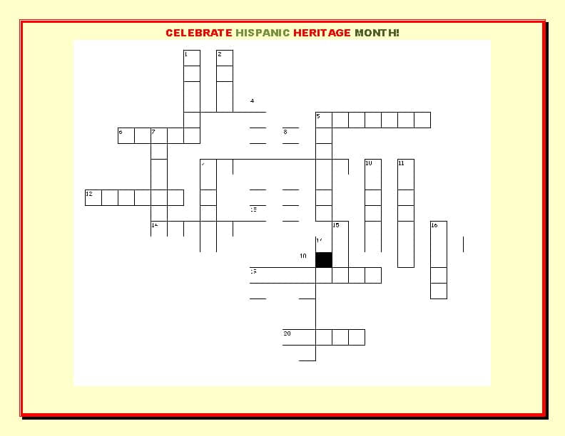 Hispanic Heritage Month Crossword Answer Key