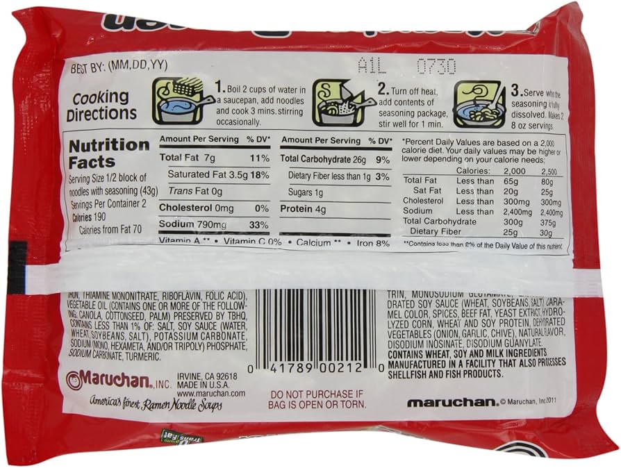 Calories of Ramen Noodles Without Seasoning