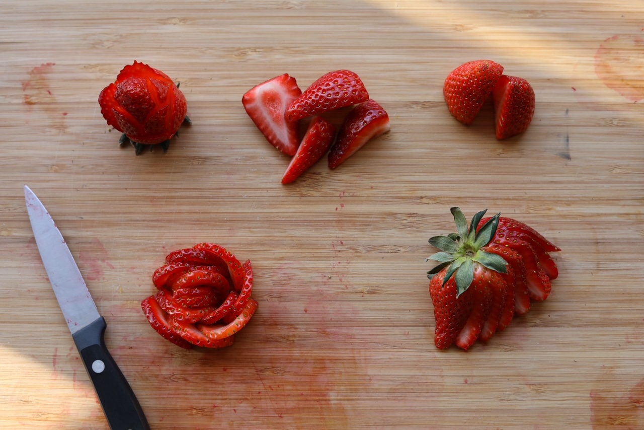 How to Cut Strawberries for Charcuterie
