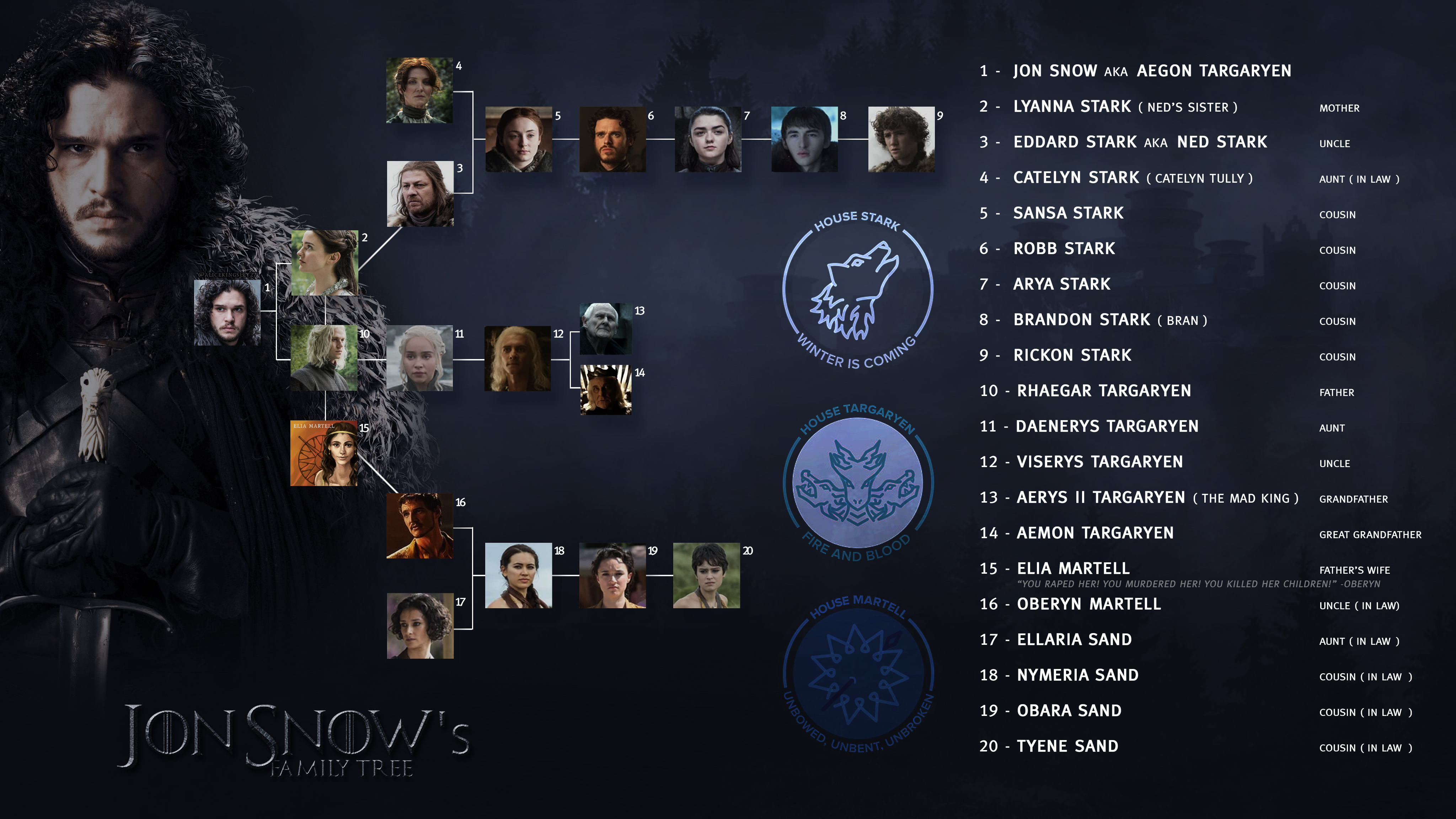 Targaryen Family Tree with Jon Snow