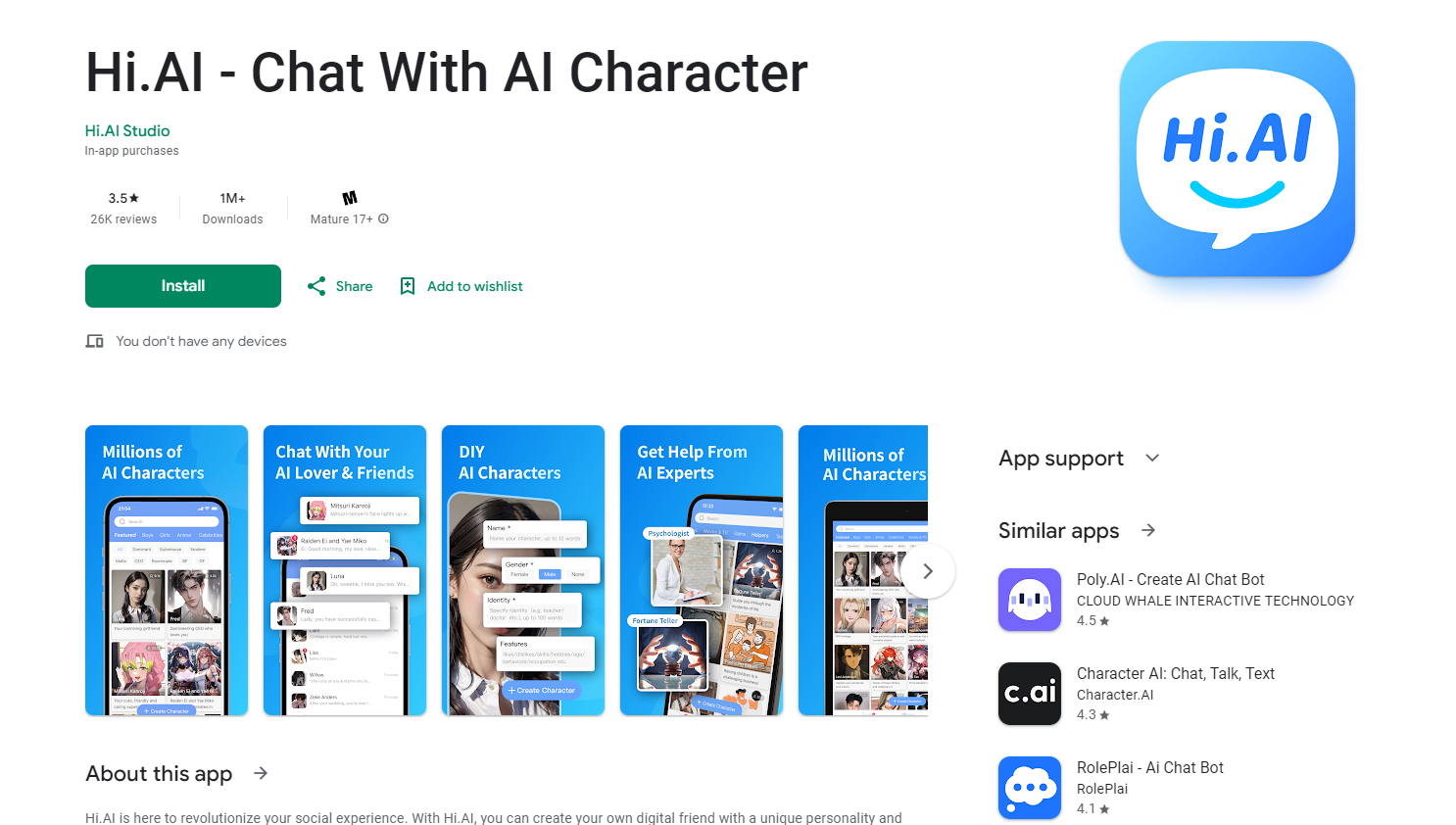 Hi Ai Chat with Ai Character