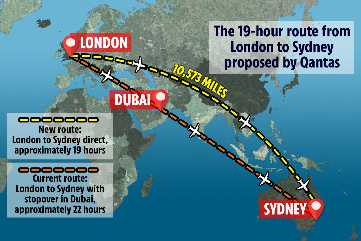 Flight Time from London to Sydney