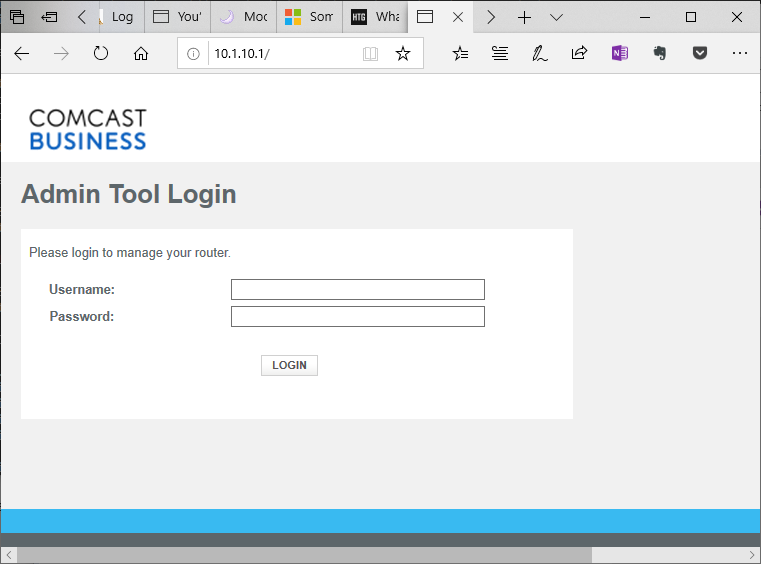 Comcast Business Class Router Default Login
