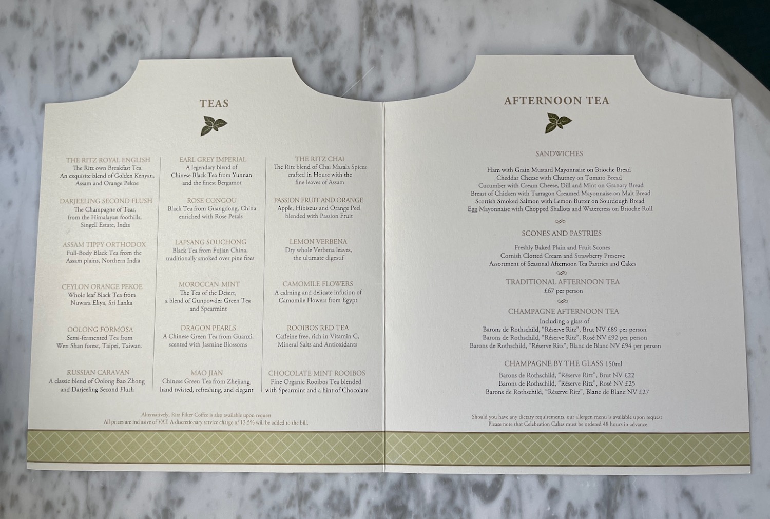 How Much Is Tea at the Ritz