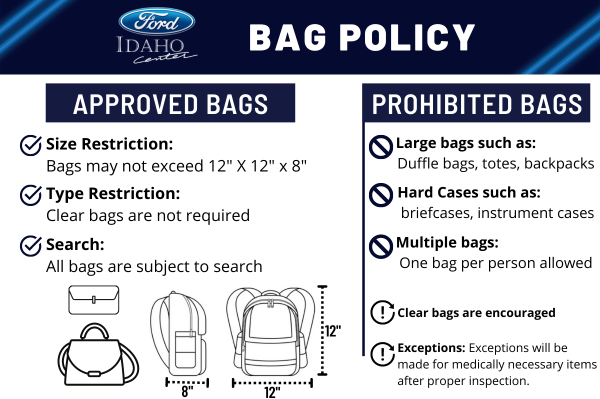 Ford Idaho Center Bag Policy