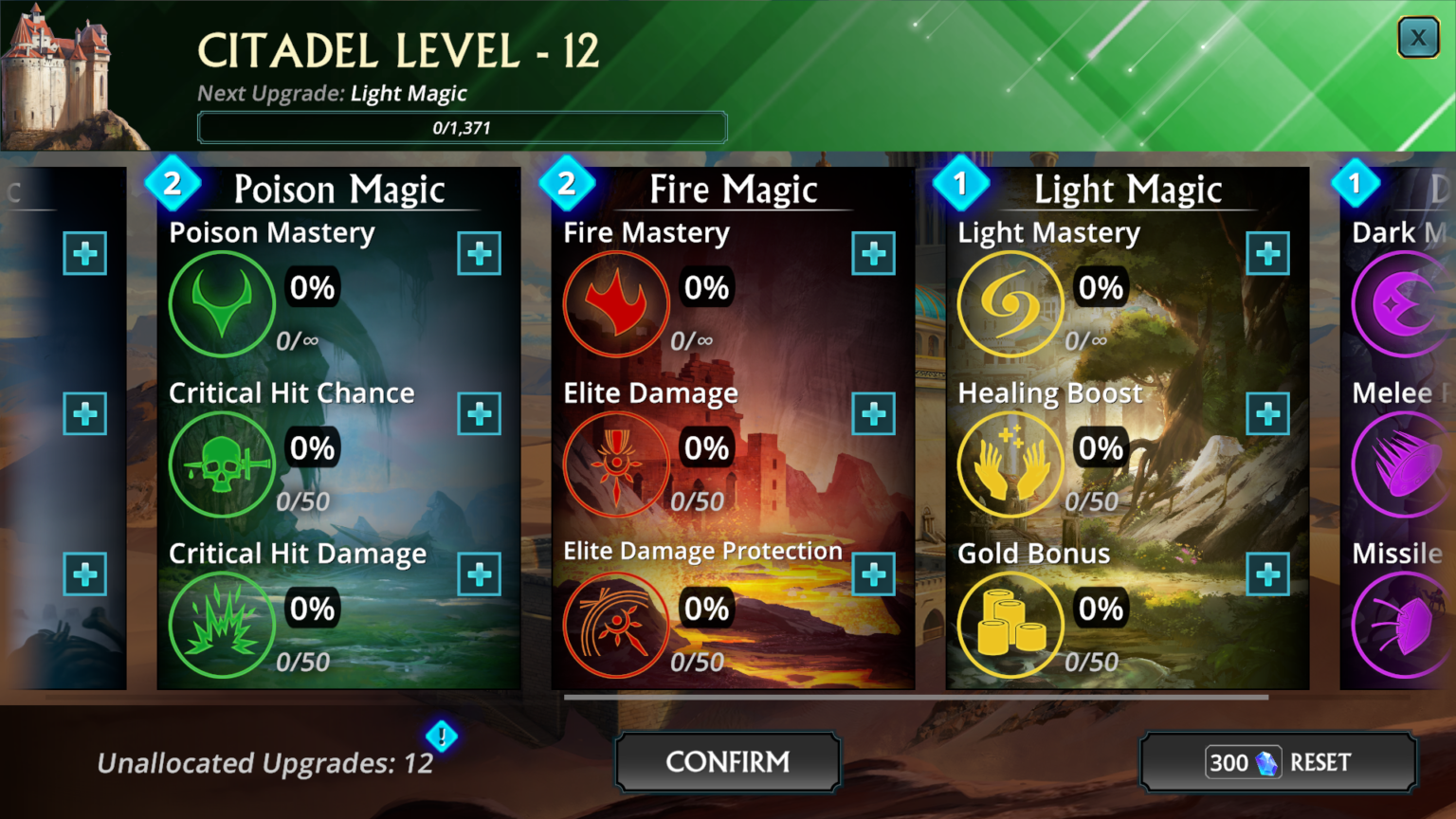 Puzzles and Chaos Citadel Upgrade Requirements