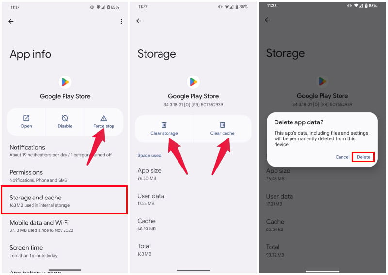 How to Clear Cache on Google Play Store