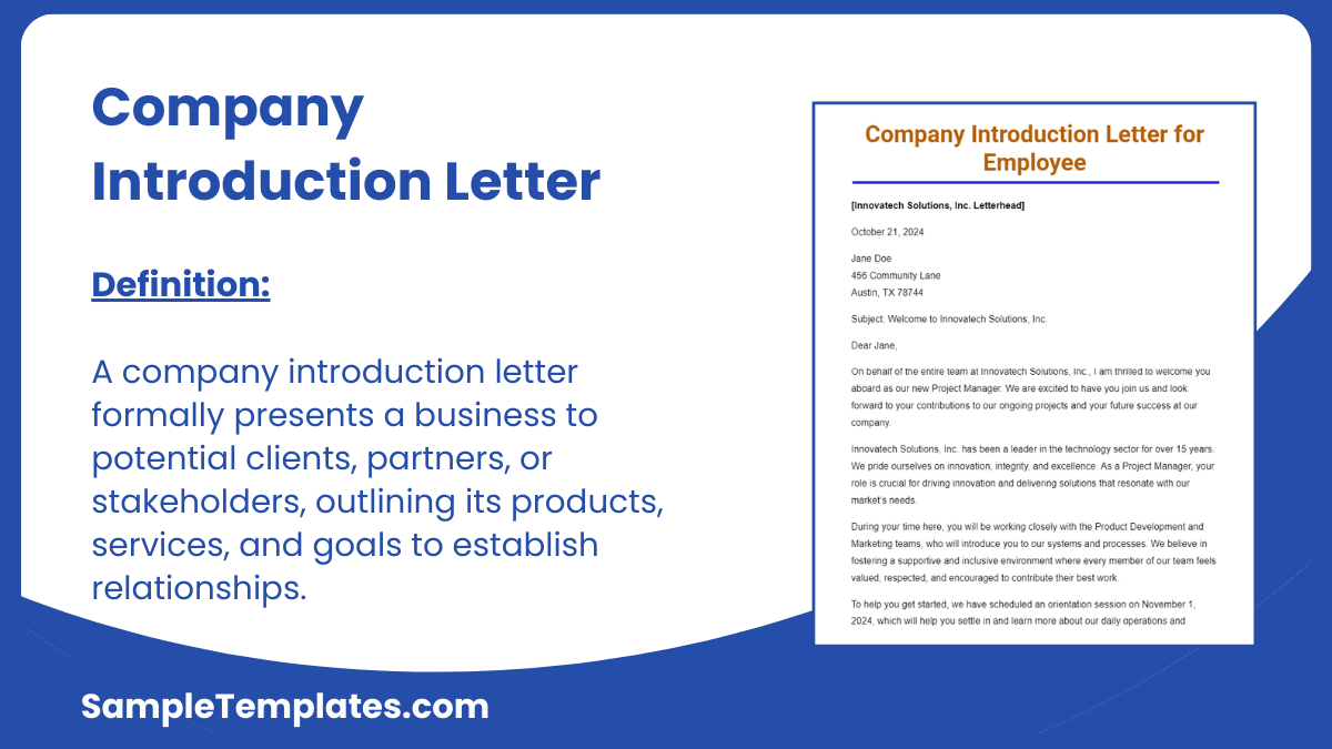 Introduction Letter to Introduce a Company