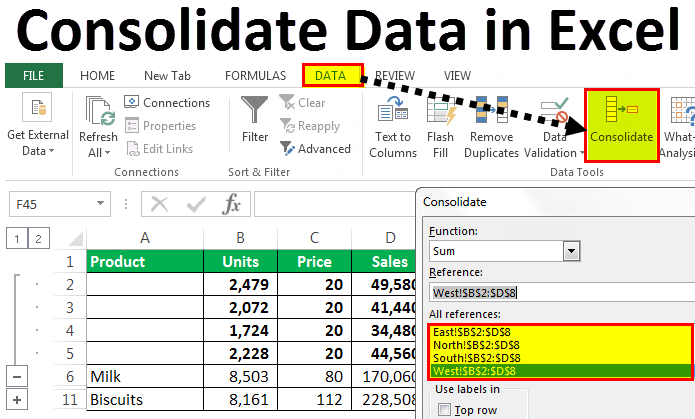 How to Consolidate Data in Excel from Multiple Columns
