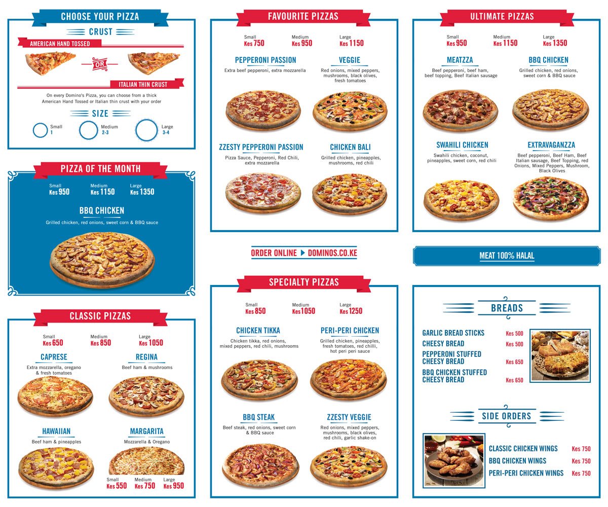 Domino's Pizza Bath Menu