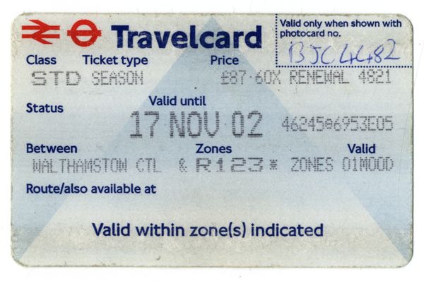 Zone 1 3 Monthly Travel Card