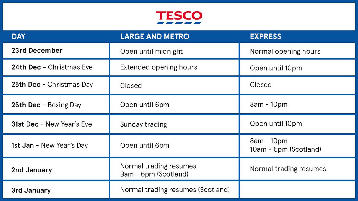 Is Tesco Express Open on Christmas Day