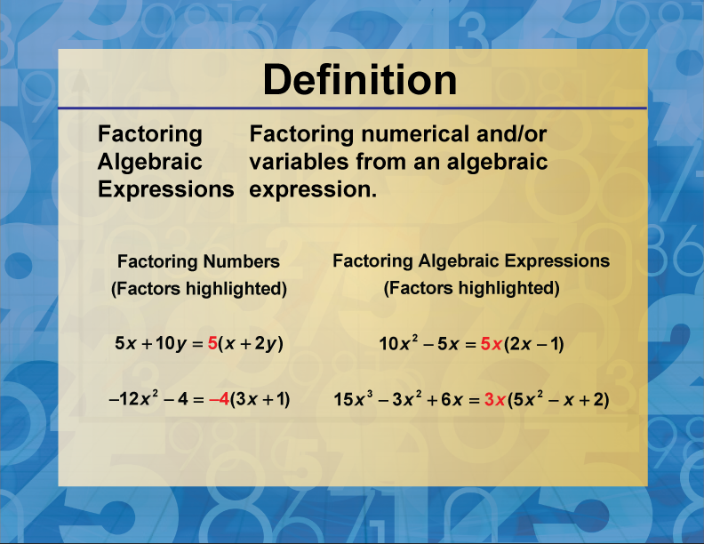 What Is the Definition of Factoring in Math