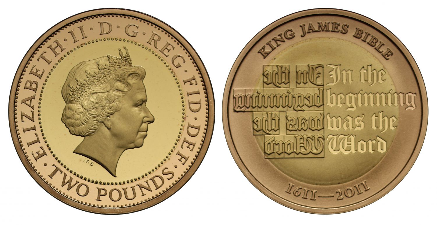 King James Bible 2 Pound Coin