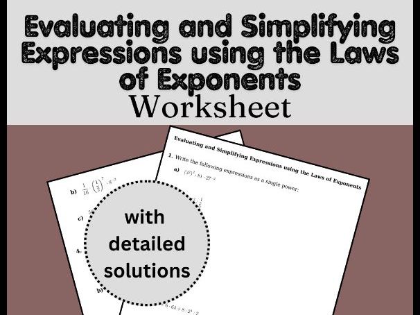 Simplifying Expressions with Exponents Worksheet Pdf