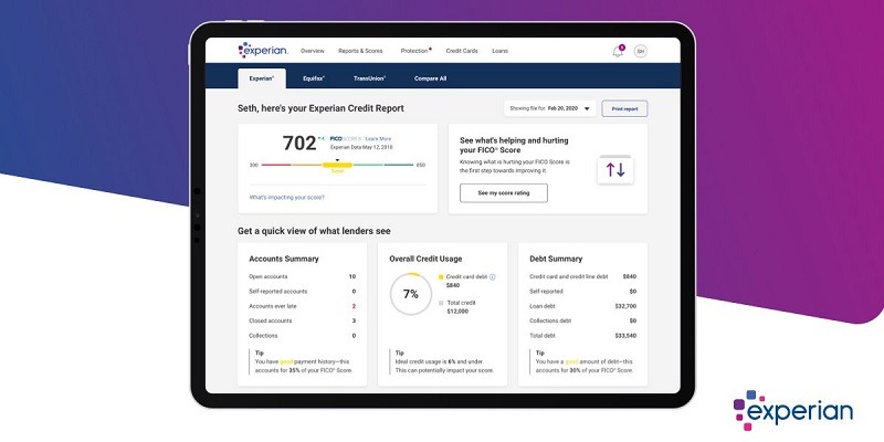 Experian Credit Score Report