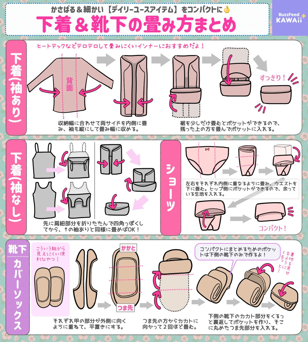下着のたたみ方決定版！型崩れを防ぎ収納スペースが倍増するプロの技