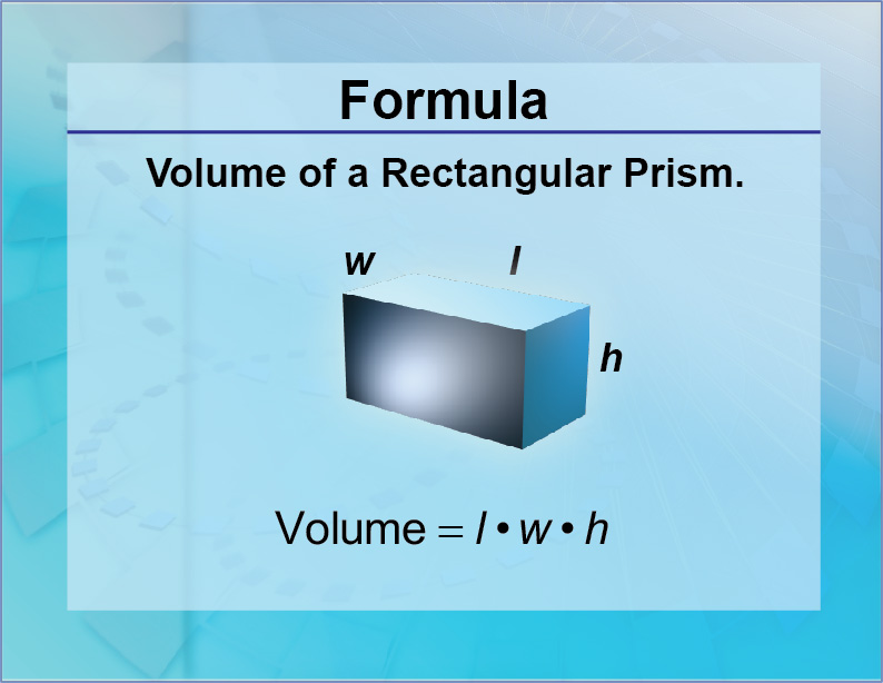 Formula for Volume of Right Rectangular Prism