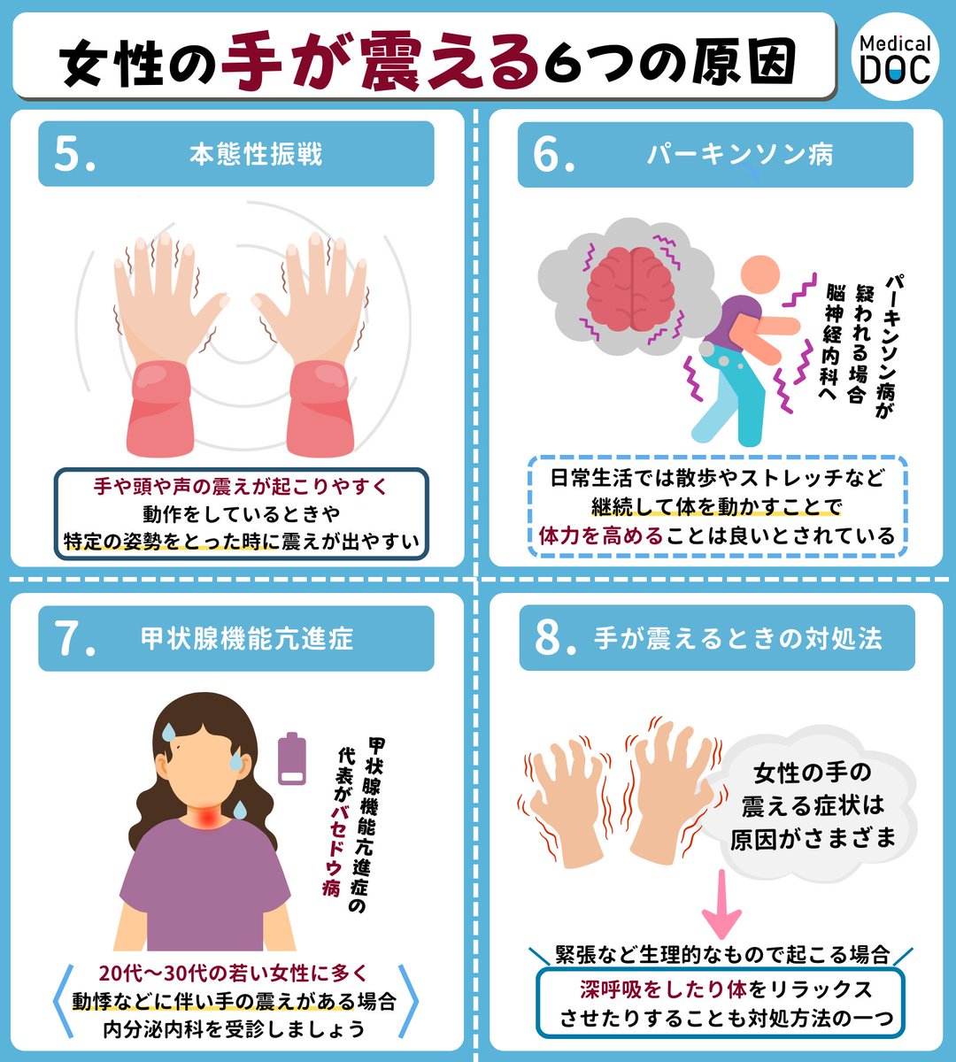 手が震える女性のサインとは？病気の見分け方と受診の目安【2026最新】