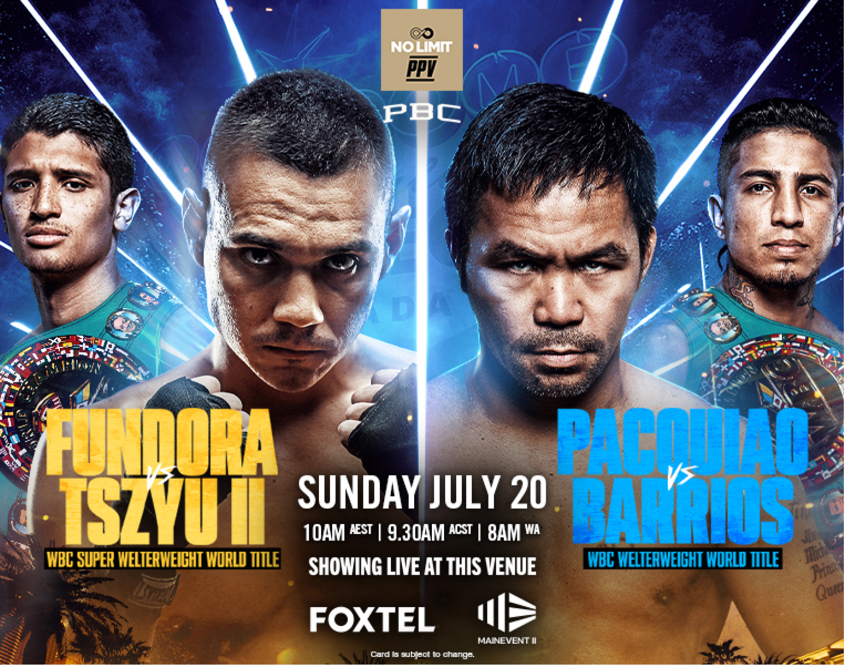 Tszyu vs Fundora 2 Fight Card
