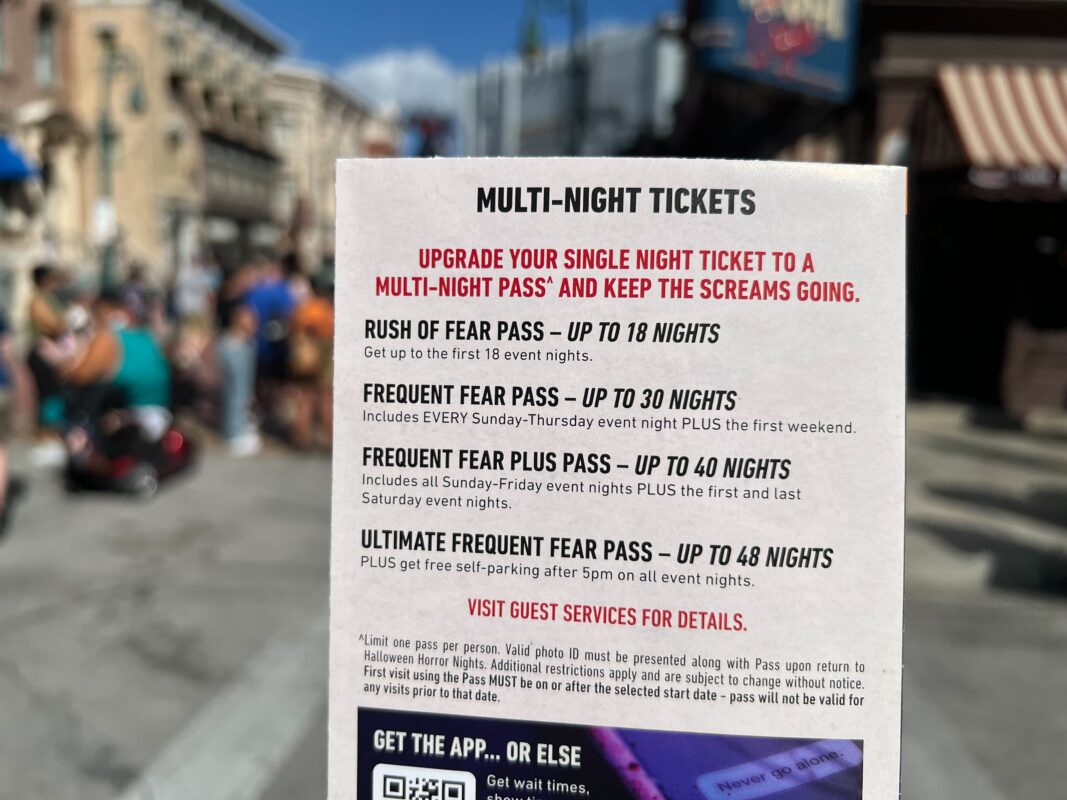 Halloween Horror Nights Hollywood Bag Policy